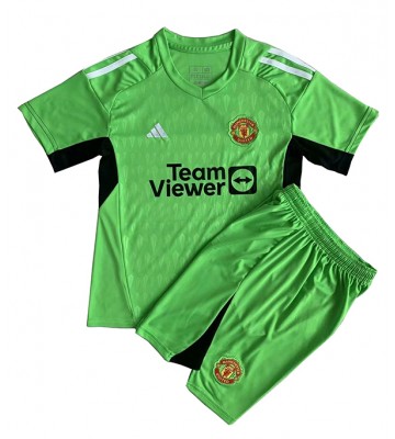 Manchester United Målvakt Hemmakläder Barn 2023-24 Kortärmad (+ Korta byxor)